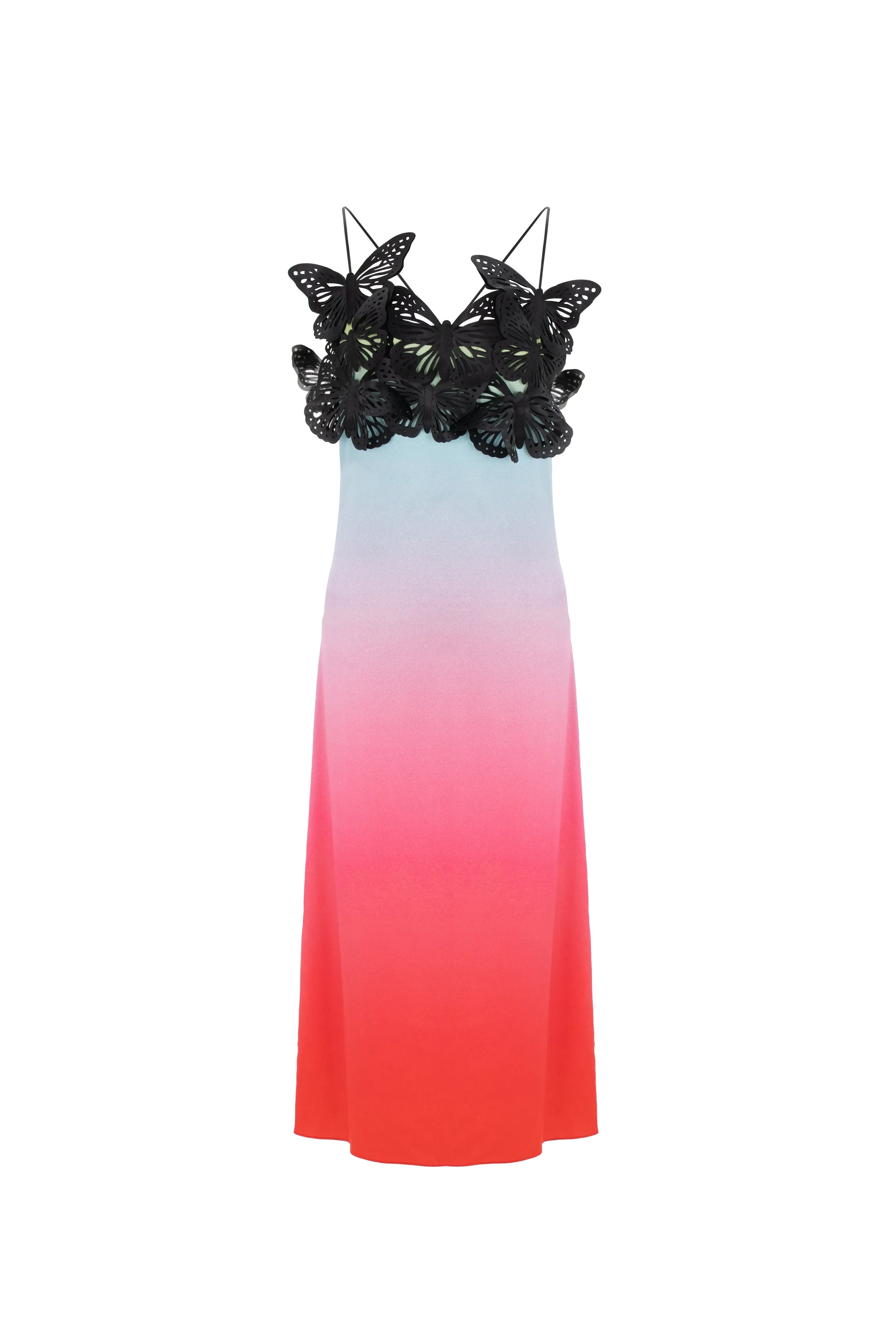 Шовкова сукня міді прикрашена аплікаціями з метеликами sold by PASKAL