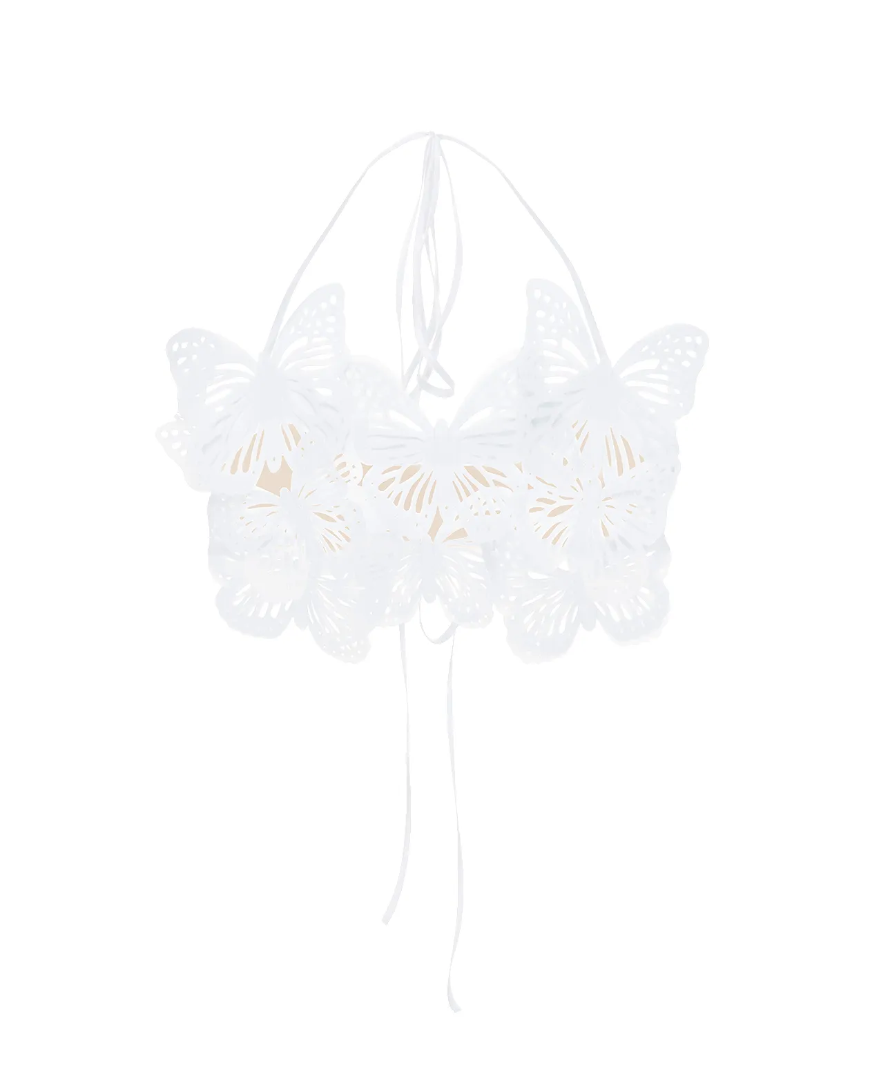 Укорочений топ-бандо Alexandra прикрашений метеликами молочний sold by PASKAL product image thumbnail 2