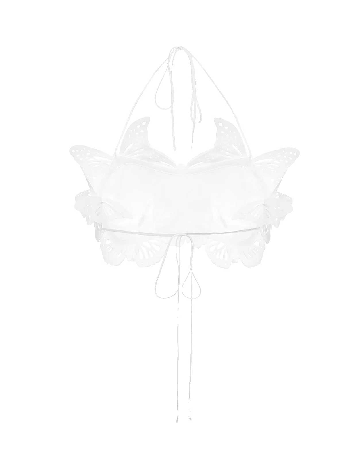 Укорочений топ-бандо Alexandra прикрашений метеликами білий sold by PASKAL product image thumbnail 4