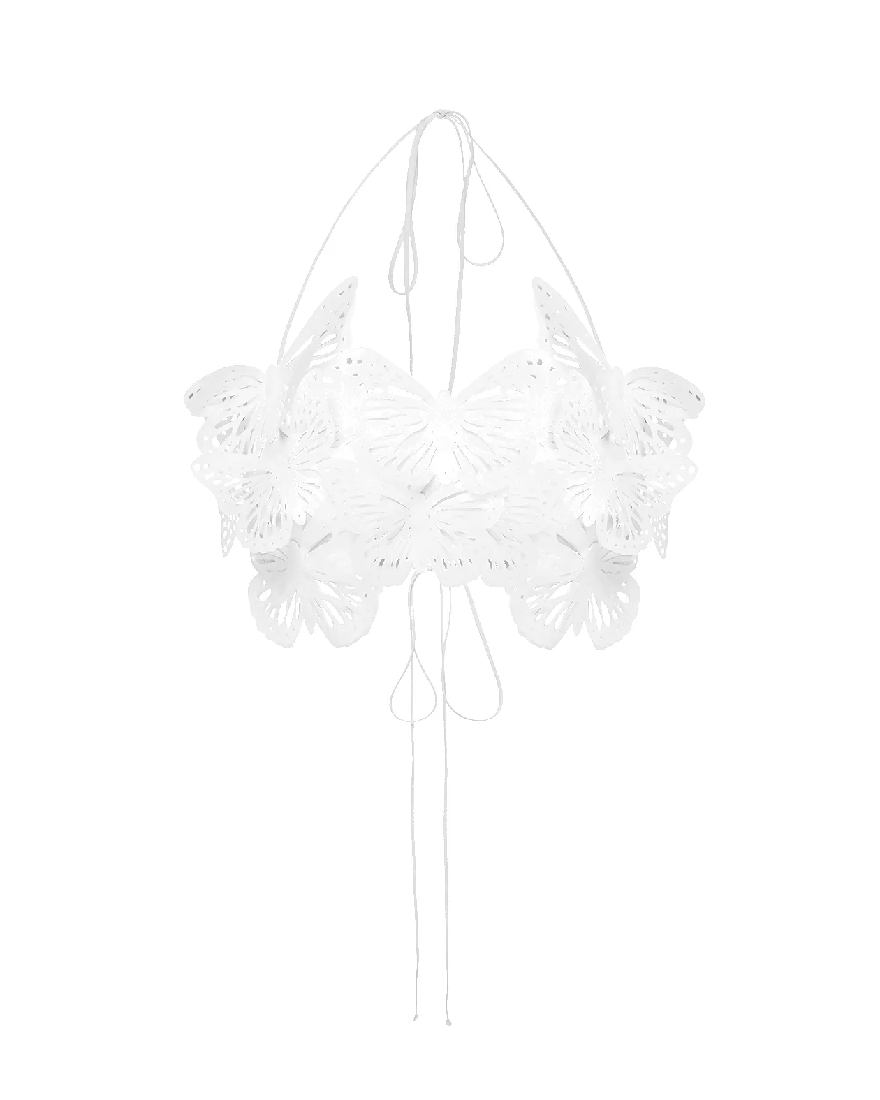 Укорочений топ-бандо Alexandra прикрашений метеликами білий sold by PASKAL product image thumbnail 2