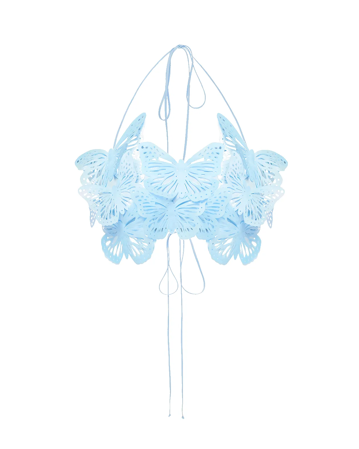 Укорочений топ-бандо Alexandra прикрашений метеликами блакитний sold by PASKAL