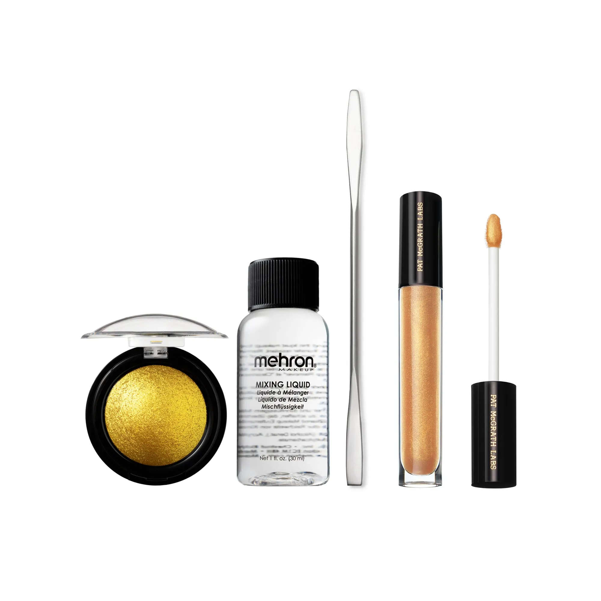 Gold 001 Eyes and Lips: Gold 001, LUST: Gloss in Blitz Gold sold by Pat McGrath