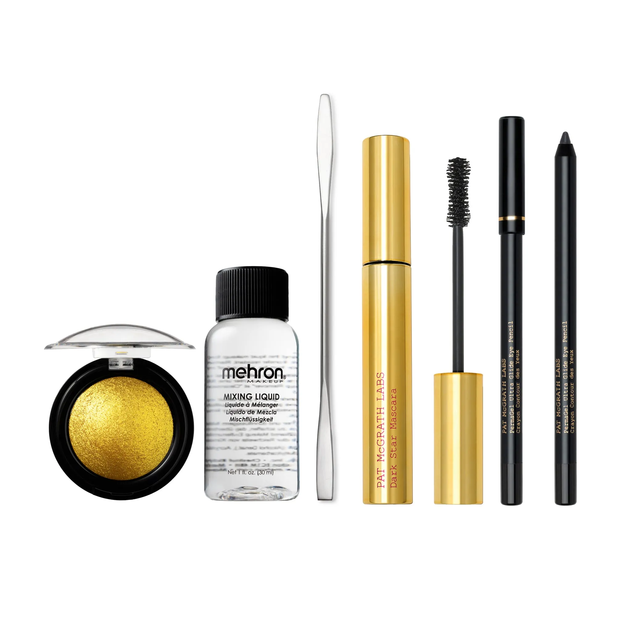 Gold 001 Iconic Eyes: Gold 001, Dark Star Mascara, and PermaGel Eyeliner sold by Pat McGrath