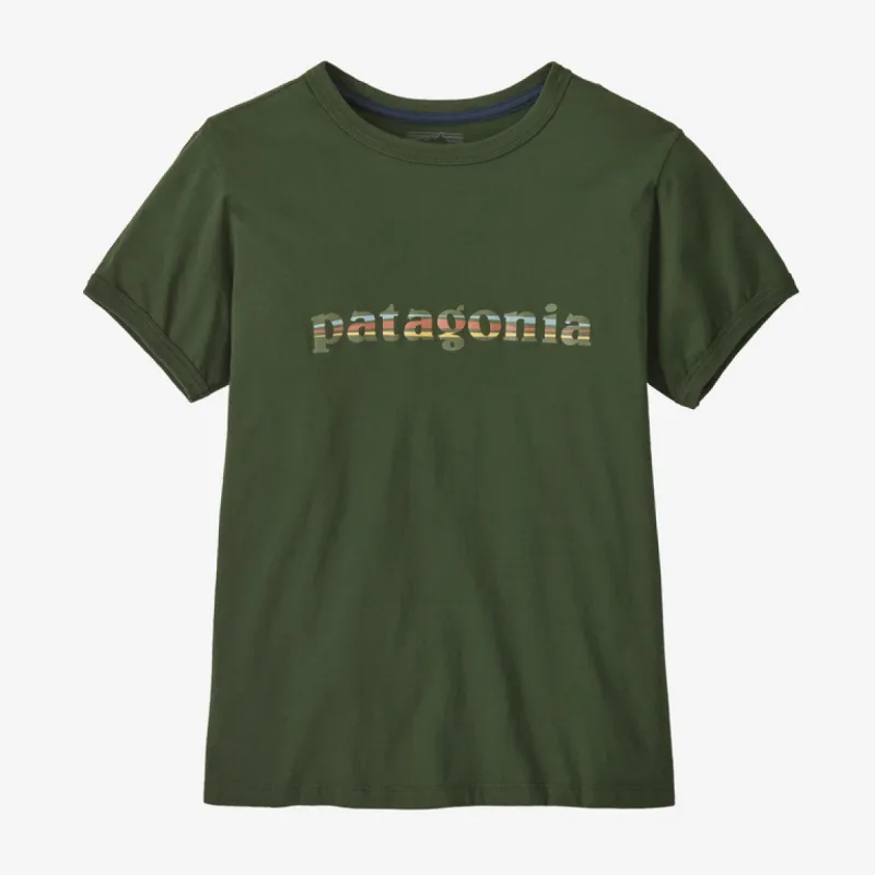 W's '73 Text Logo Organic Ringer Tee sold by Patagonia