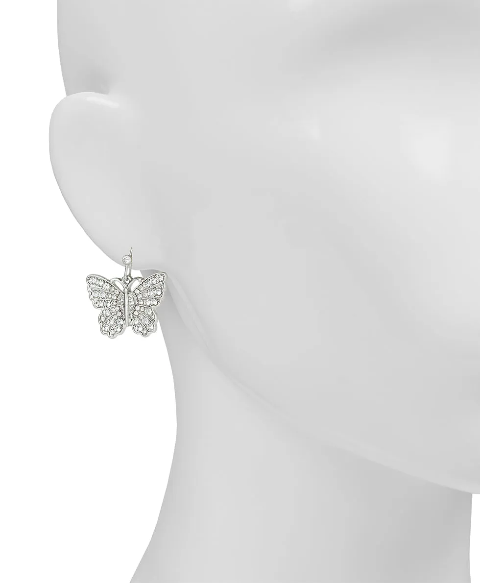 Pave Butterfly Drop Earrings - Blue Butterfly sold by Patricia Nash product image thumbnail 2