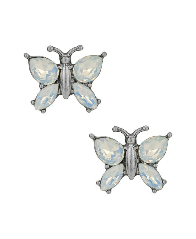 Stone Butterfly Post Earrings - Blue Butterfly made by Patricia Nash