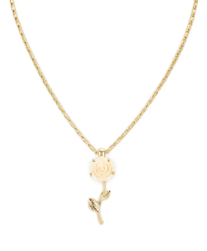 Rose with Stem Pendant Necklace - Rose Garden made by Patricia Nash