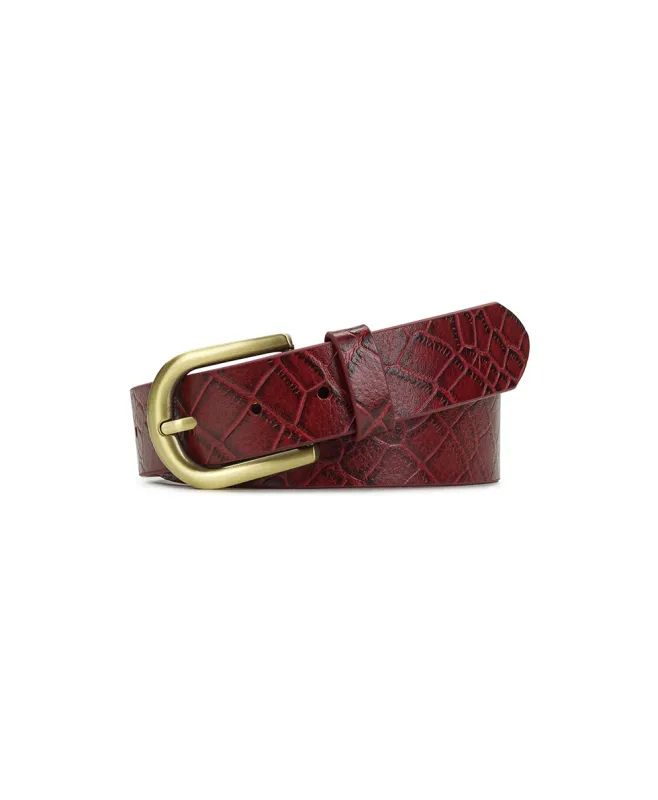 Vietri Belt - Croc - Oxblood sold by Patricia Nash