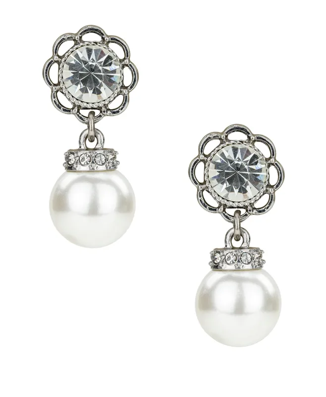 Short Bead Drop Post Earrings - Pearl Jewelry made by Patricia Nash