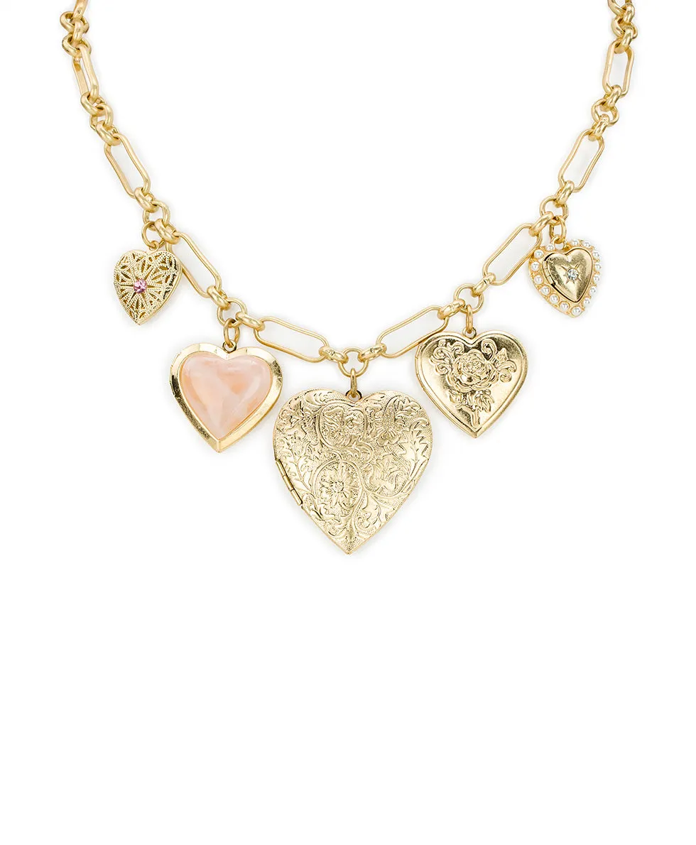 5 Locket Charm Necklace - Love Locket sold by Patricia Nash