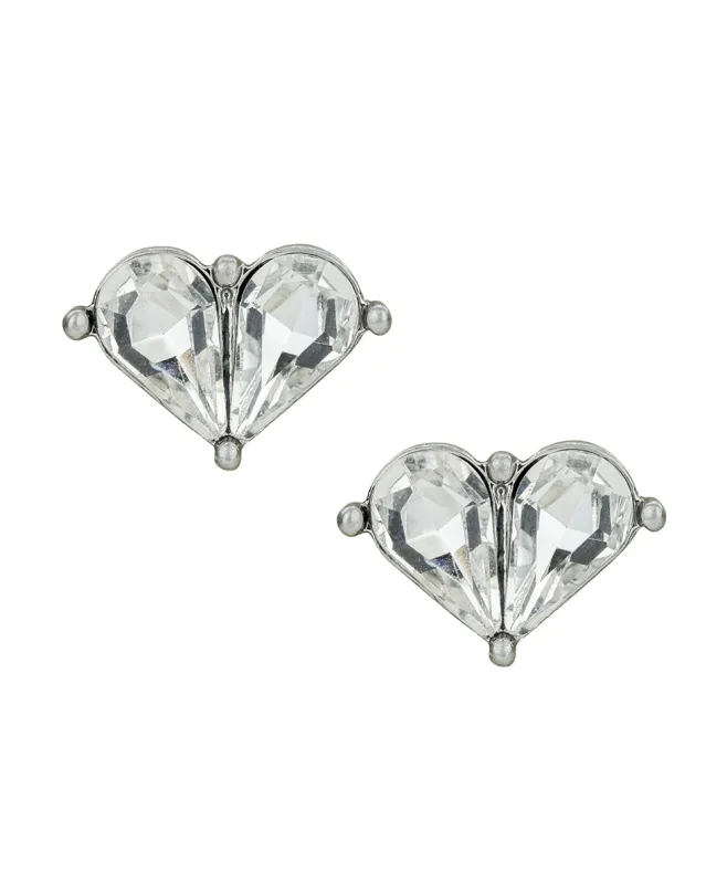Small Heart Stud Earrings - Lovely Sparkle made by Patricia Nash