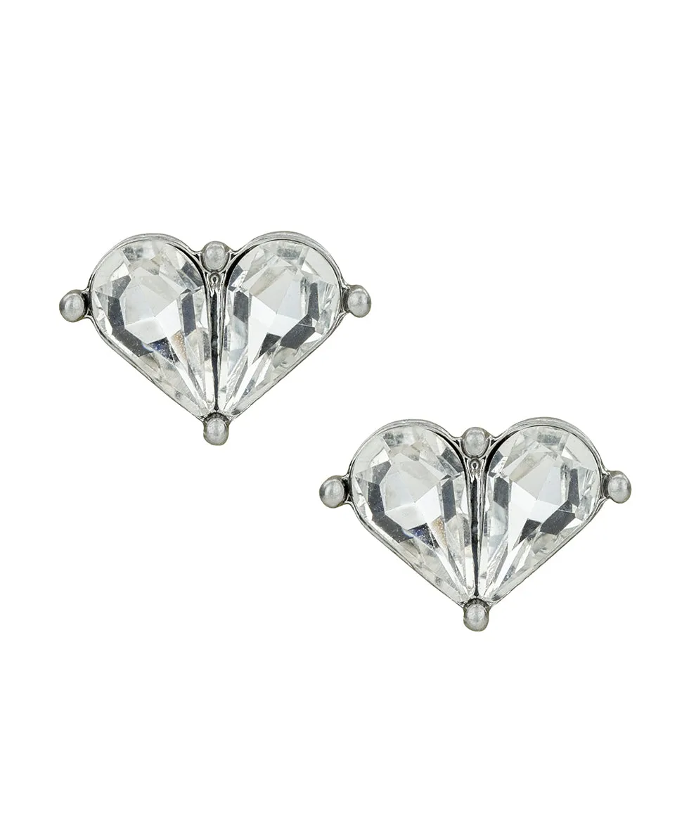 Small Heart Stud Earrings - Lovely Sparkle sold by Patricia Nash