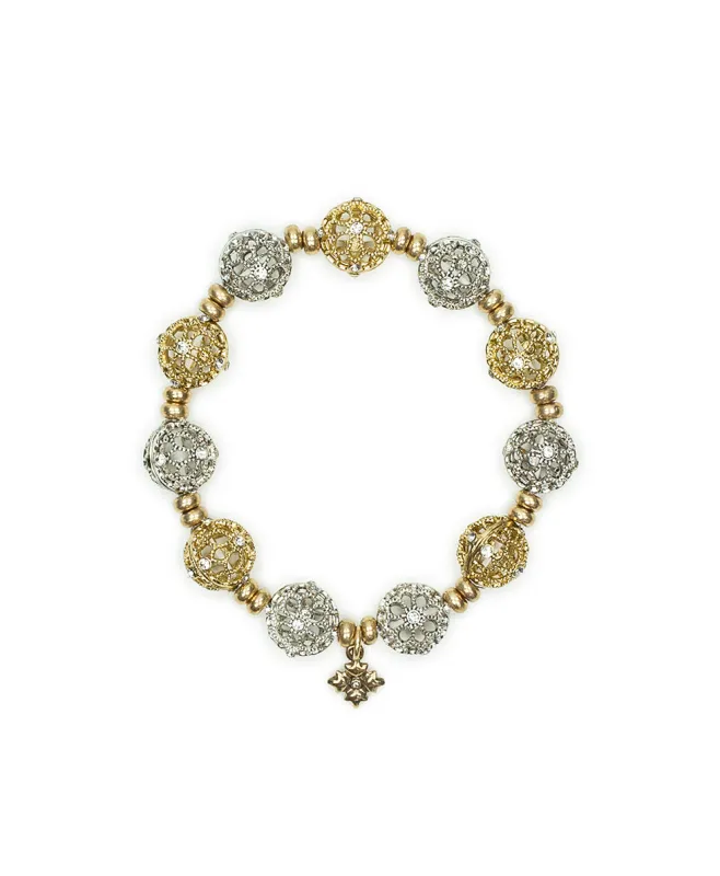 Beaded Stretch Bracelet - Filigree made by Patricia Nash