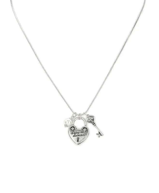 Adjustable Charm Necklace - Lock and Key Collection made by Patricia Nash
