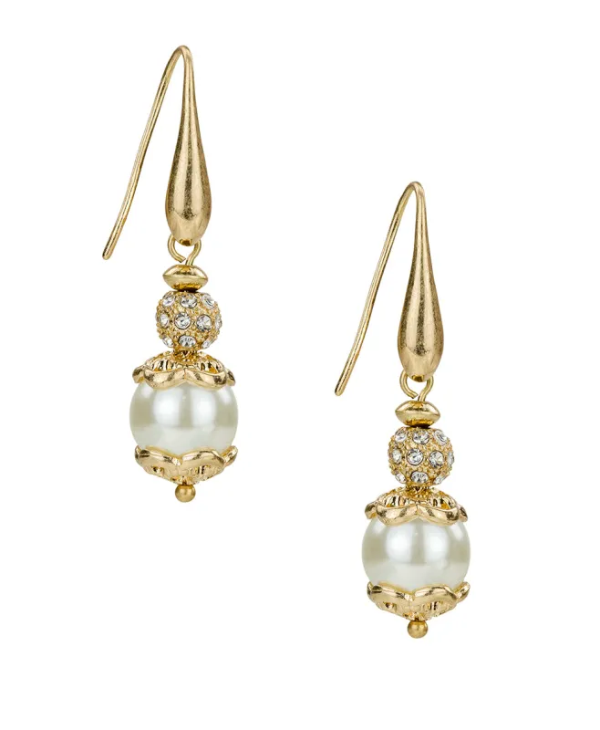 Wire Drop Pearl Earrings - Pearl Collection made by Patricia Nash