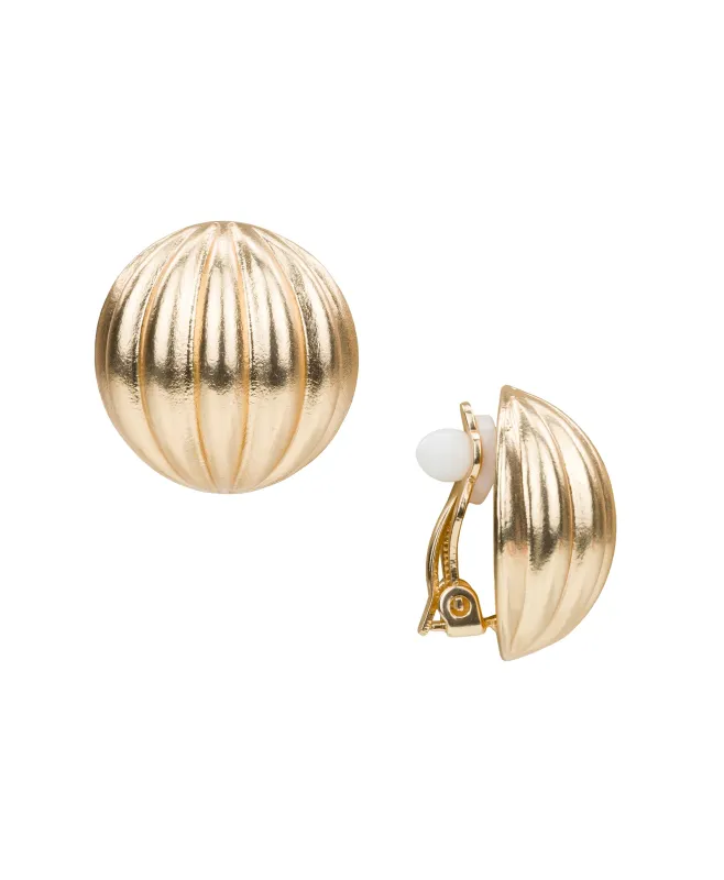 Scalloped Button Clip Earrings - Scalloped Bead Collection sold by Patricia Nash