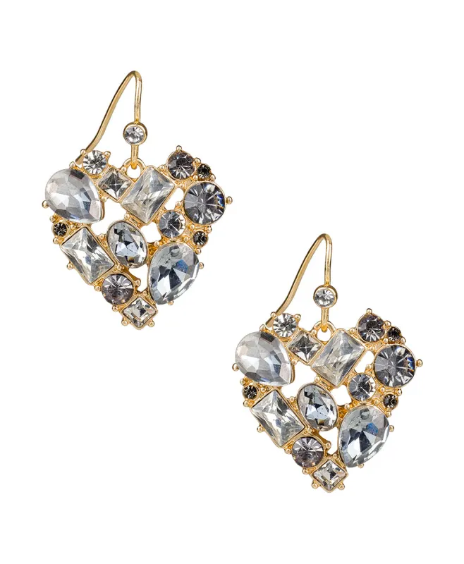 Multi Stone Heart Drop Earrings - Heart Collection made by Patricia Nash