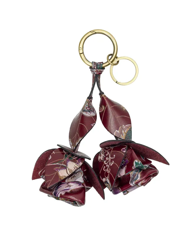 Laced Rose Bag Charm - European Floral Tapestry made by Patricia Nash
