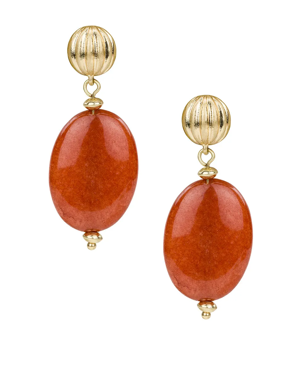 Oval Drop Post Earrings - Eclectic Bead sold by Patricia Nash