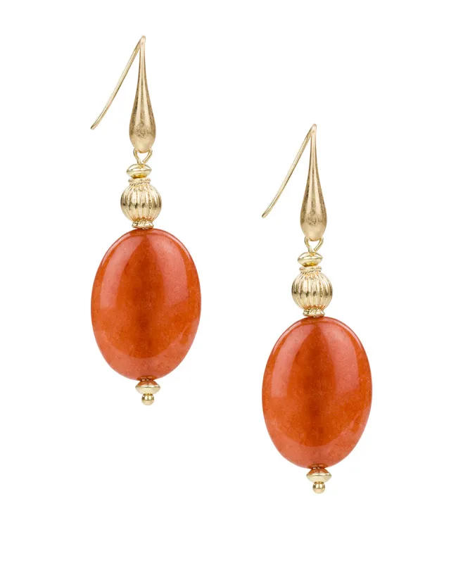 Oval Drop Wire Earrings - Eclectic Bead made by Patricia Nash