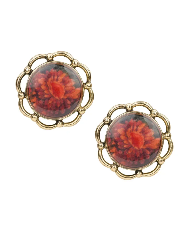 Button Post Earrings - Multi Print made by Patricia Nash