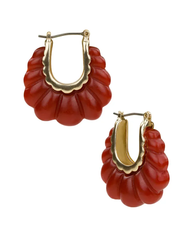 Scalloped Hoop Earrings - Scalloped Bead sold by Patricia Nash