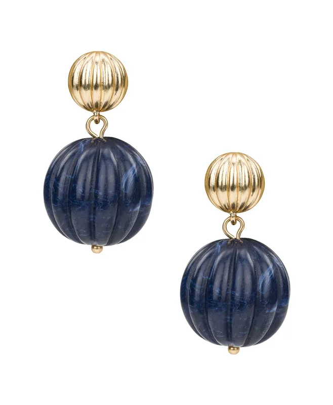 Large Bead Drop Earrings - Scalloped Bead sold by Patricia Nash