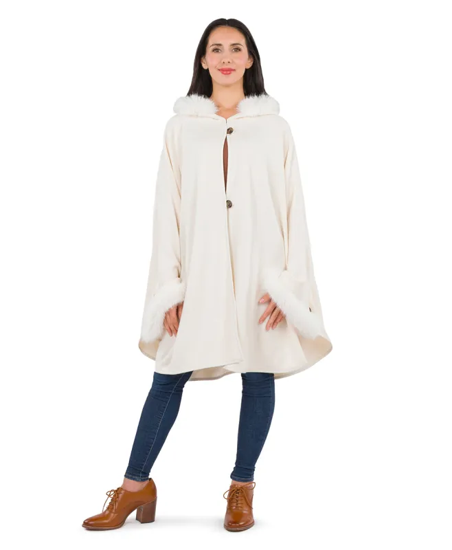 Hooded Cape with Faux Fur - Vintage sold by Patricia Nash