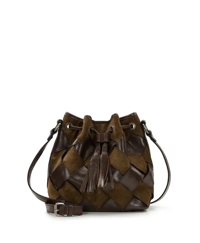 Bellona Drawstring - Suede Leather Weave sold by Patricia Nash