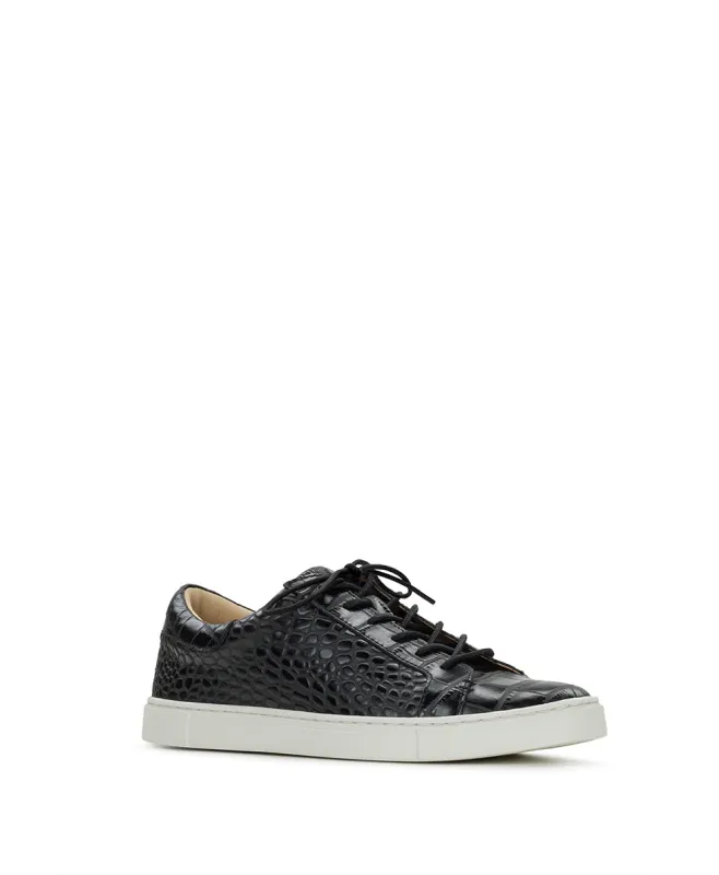 Uma Sneaker - Vintage Distressed Croc Leather ‑ Black sold by Patricia Nash