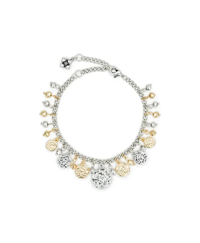 Multi Charm Bracelet - Hammered Link made by Patricia Nash