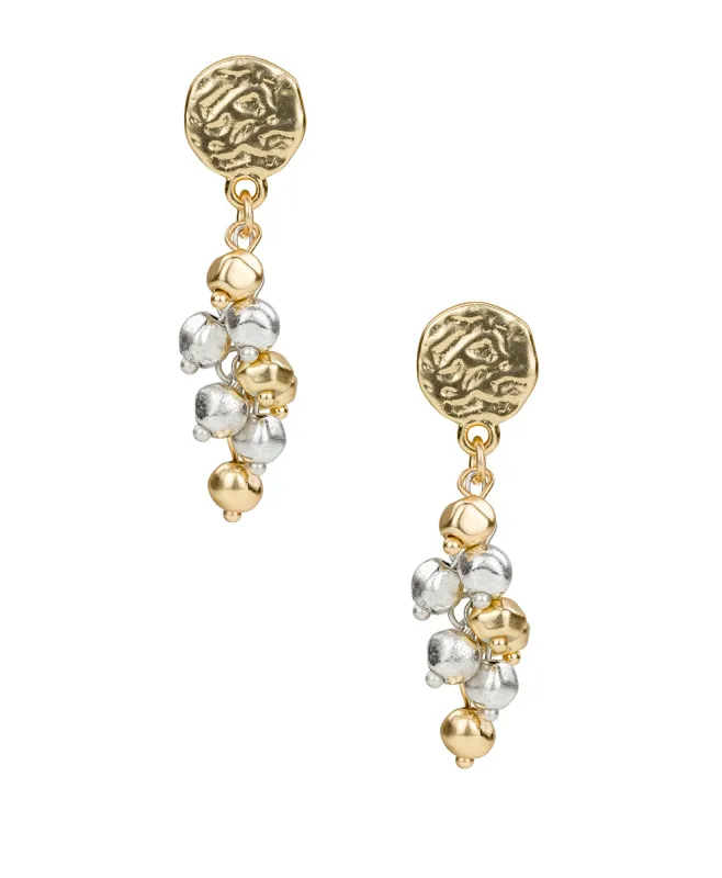 Multi Dangle Post Drop Earrings - Hammered Link sold by Patricia Nash