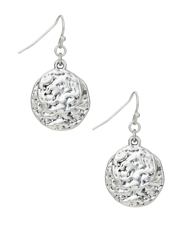 Double Drop Earrings - Hammered Link sold by Patricia Nash