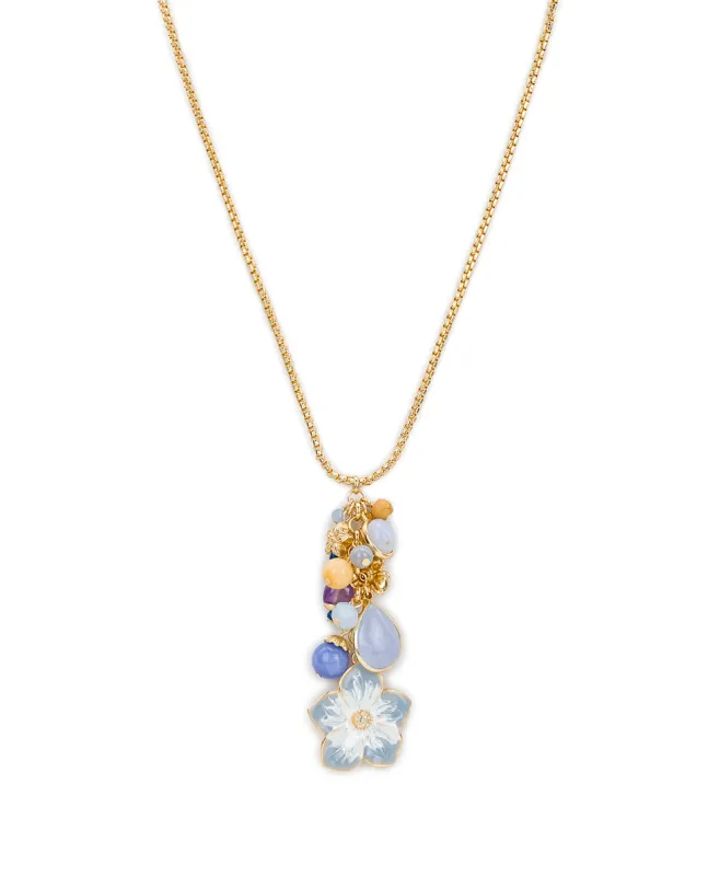Multi Charm Necklace with Enamel Flower - Aegean Blooms made by Patricia Nash