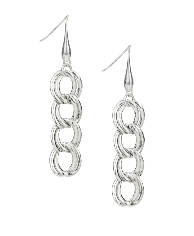 Chain Dangle Earrings - Hammered Link sold by Patricia Nash