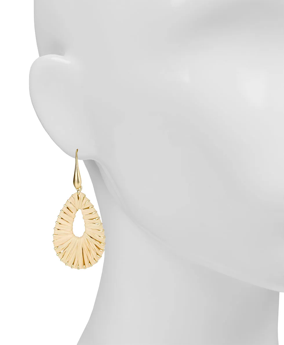 Tear Drop Earrings - Raffia Flower sold by Patricia Nash product image thumbnail 4