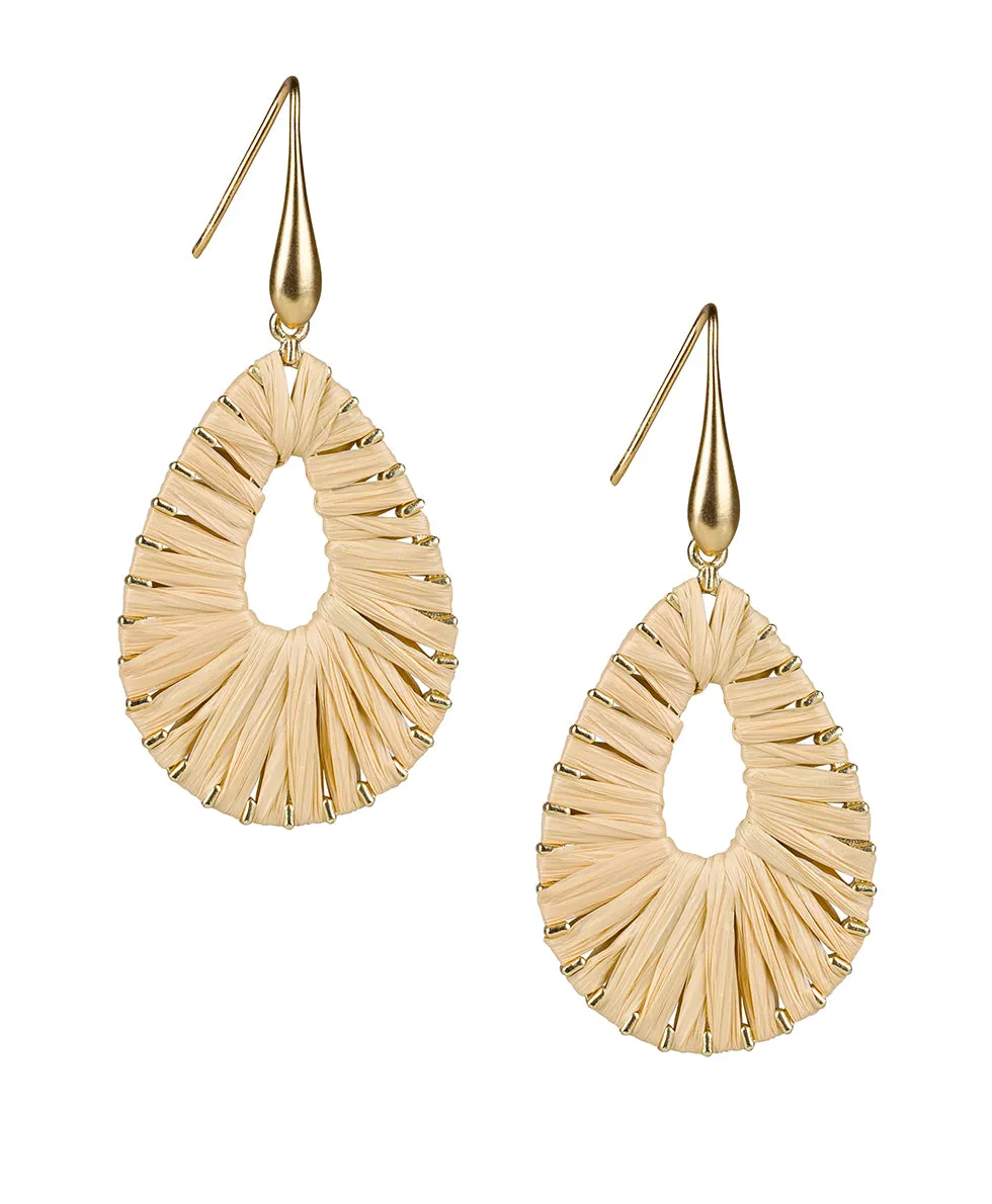 Tear Drop Earrings - Raffia Flower sold by Patricia Nash product image thumbnail 3