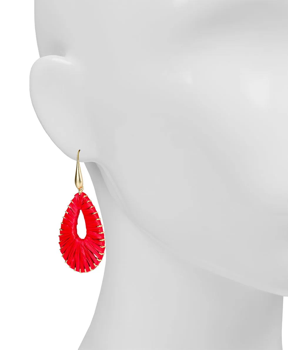 Tear Drop Earrings - Raffia Flower sold by Patricia Nash product image thumbnail 2