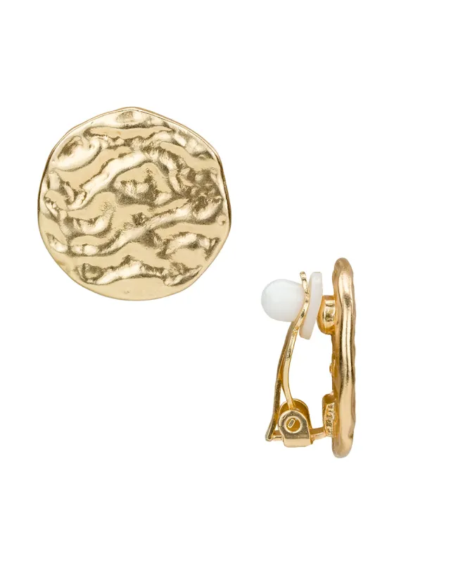 Button Clip-on Earrings - Hammered Link made by Patricia Nash