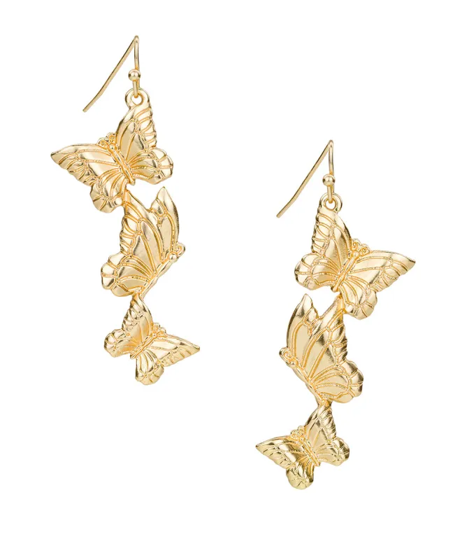 Multi Butterfly Drop Earrings - Butterfly Collection made by Patricia Nash