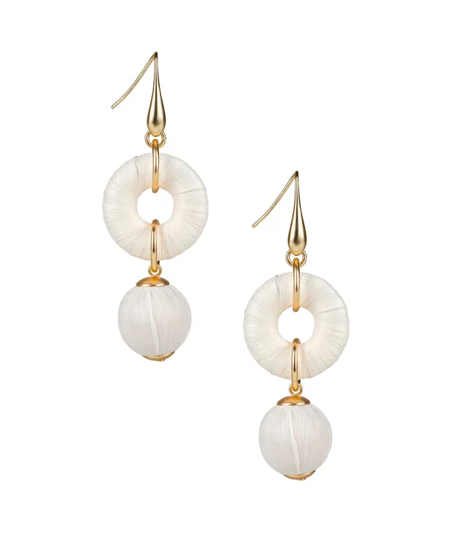 Ring with Bead Drop Earrings - Raffia Beaded sold by Patricia Nash