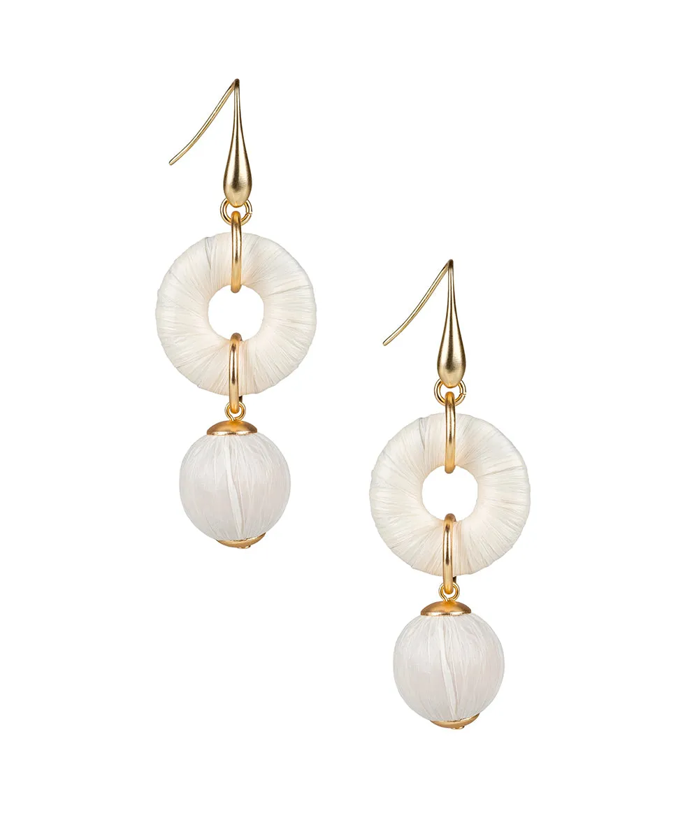 Ring with Bead Drop Earrings - Raffia Beaded sold by Patricia Nash