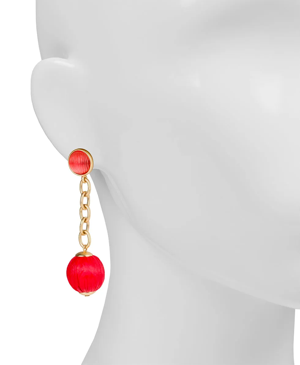 Bead Drop on Chain Earrings - Raffia Beaded sold by Patricia Nash product image thumbnail 2