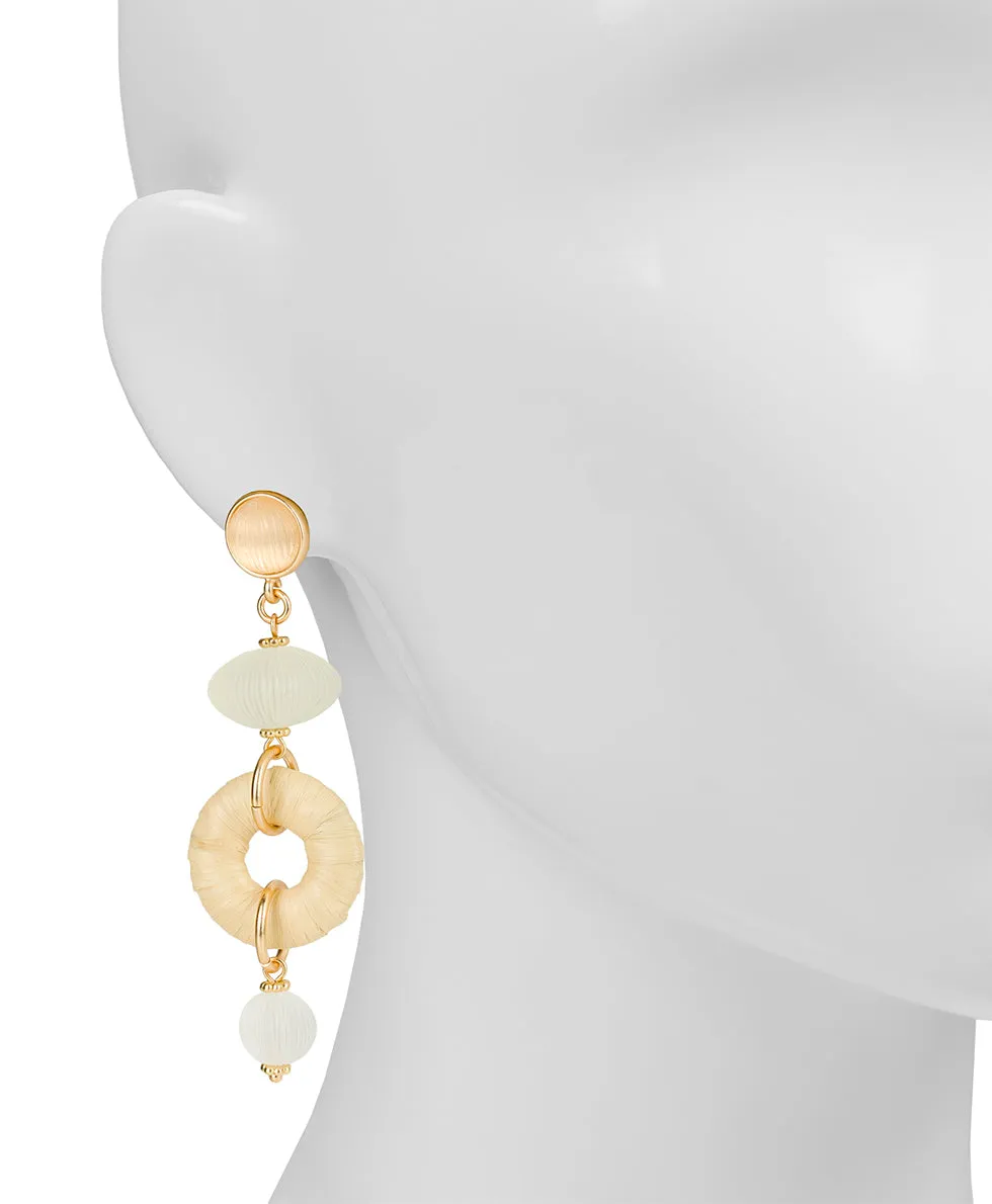 Triple Drop Post Earrings - Raffia Wrapped sold by Patricia Nash product image thumbnail 4