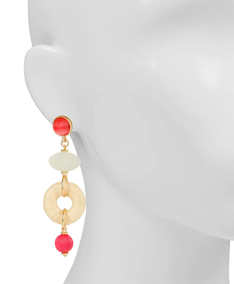 Triple Drop Post Earrings - Raffia Wrapped sold by Patricia Nash product image thumbnail 2