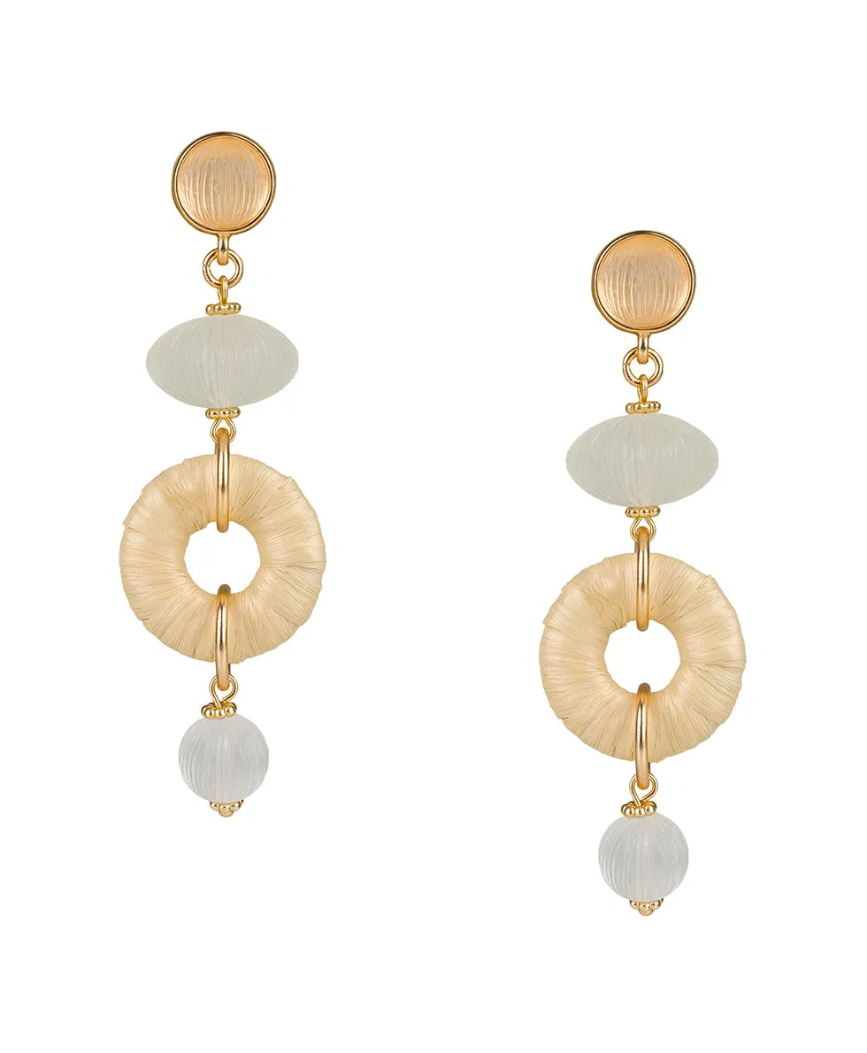 Triple Drop Post Earrings - Raffia Wrapped sold by Patricia Nash product image thumbnail 3