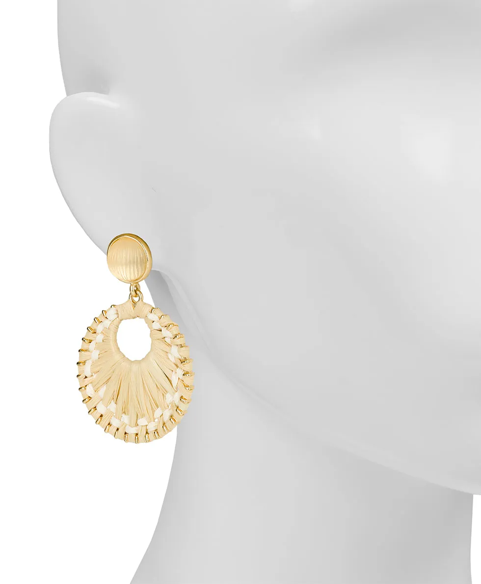 Resin Post Earrings with Wrapped Ring - Raffia Wrapped sold by Patricia Nash product image thumbnail 2