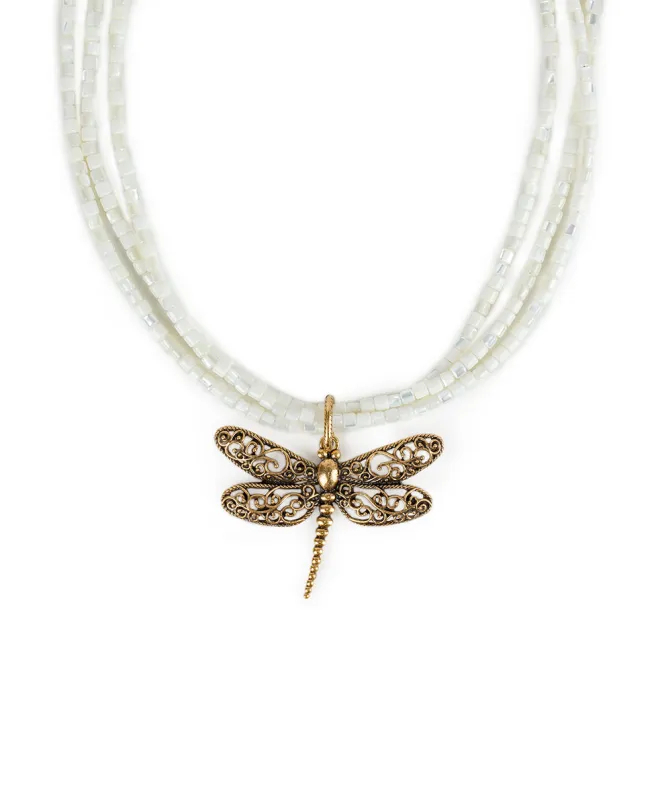 Dragonfly Pendant - Filigree & Flowers sold by Patricia Nash