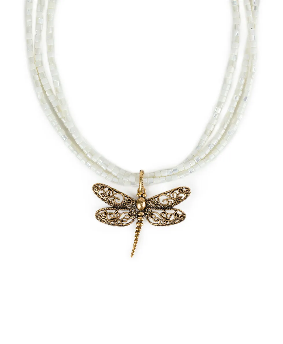 Dragonfly Pendant - Filigree & Flowers sold by Patricia Nash