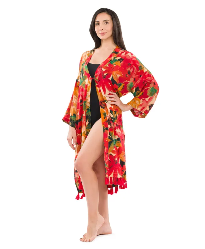 Ruana Cover‑Up with Tassels sold by Patricia Nash
